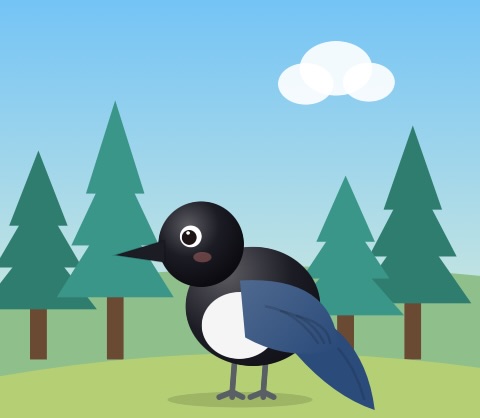 Illustration for The Magpie and the Shiny Spoon